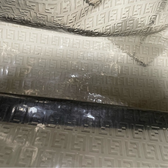 Rare Vintage Clear Black Zucca FF PVC Shopper Tote with Pouch - Picture 7 of 16